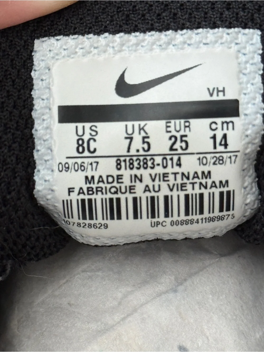 Nike toddler Athletic Sneaker - Charcoal Gray with Velcro Strap